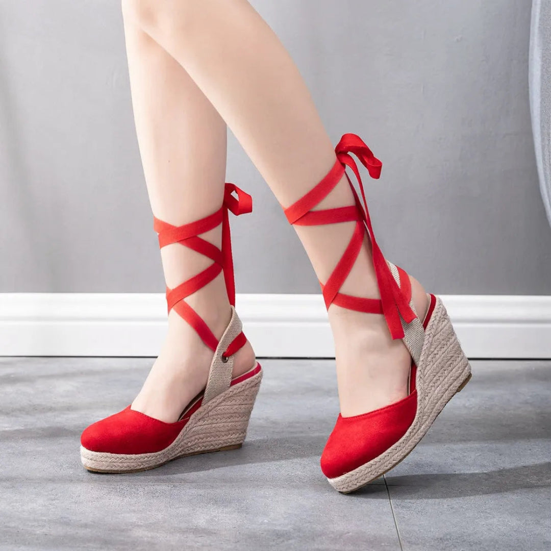 Marbella Lace-Up Wedge Espadrilles