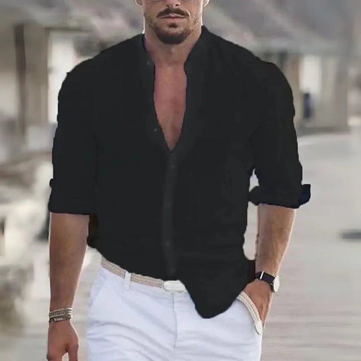 Marco Solid Button-Up Long Sleeves Shirt Artisio