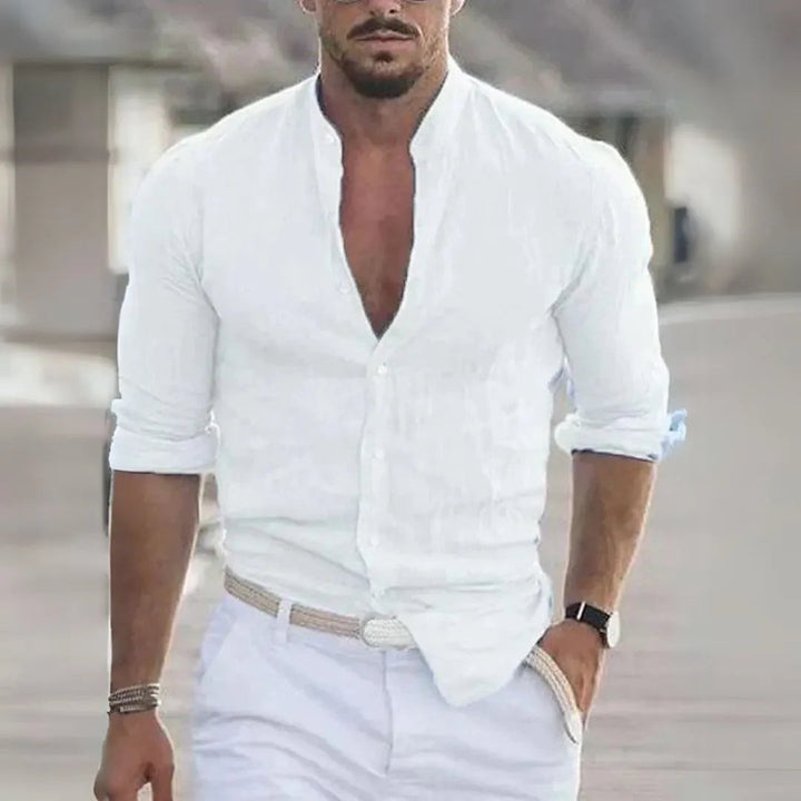 Marco Solid Button-Up Long Sleeves Shirt Artisio