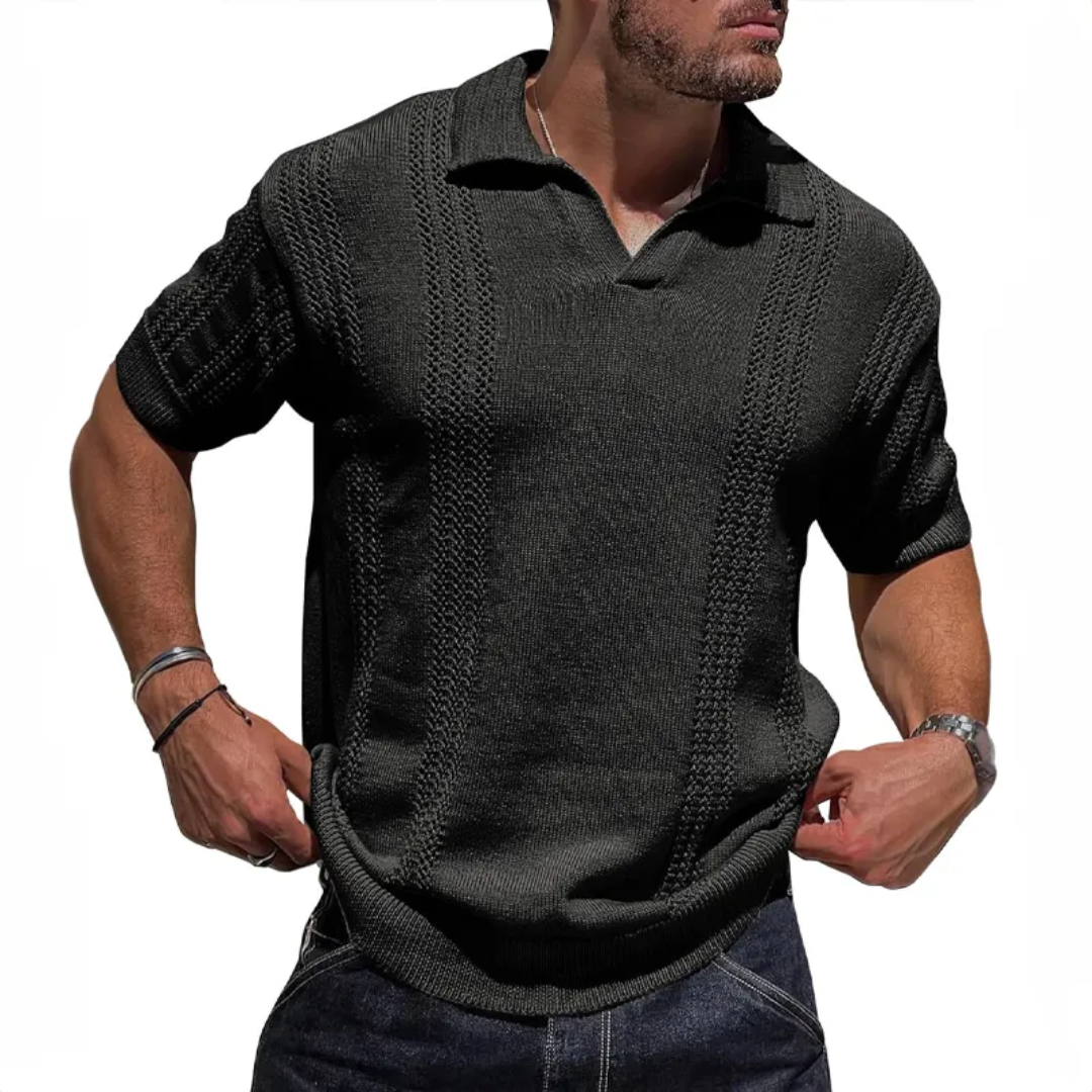 Marcus Milanese Textured Knit Polo