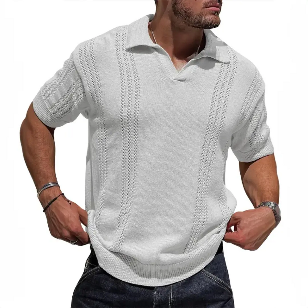 Marcus Milanese Textured Knit Polo Artisio
