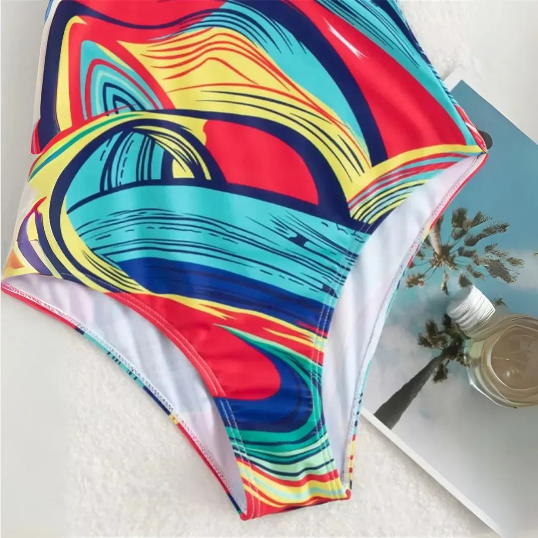 Marina Abstract Print One-Piece Swimsuit