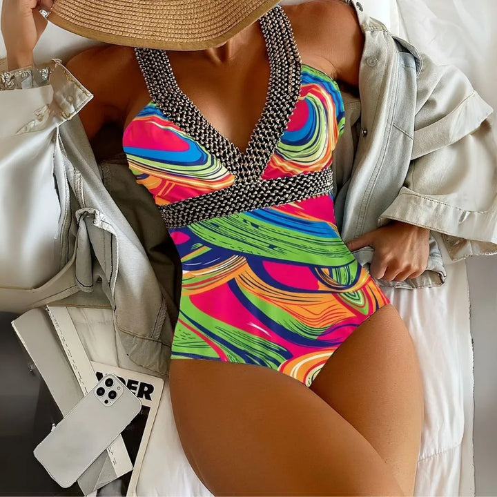 Marina Abstract Print One-Piece Swimsuit