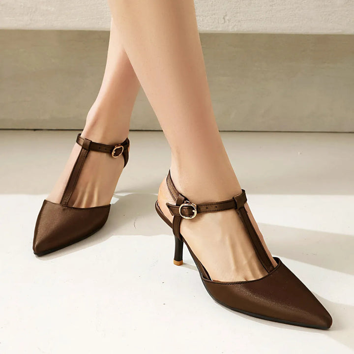 Maris T-Strap Pointed-Toe Stilletos