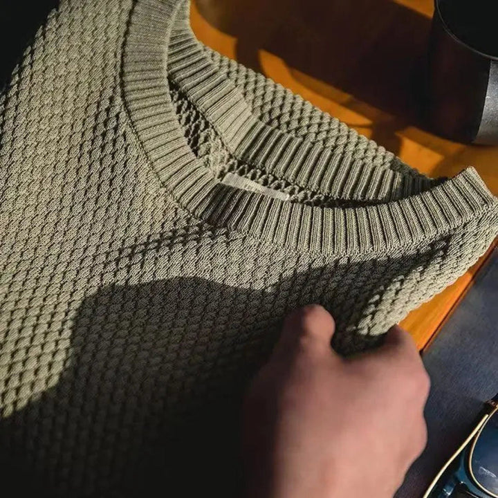 Mark Crewneck Textured Knit Tee Artisio