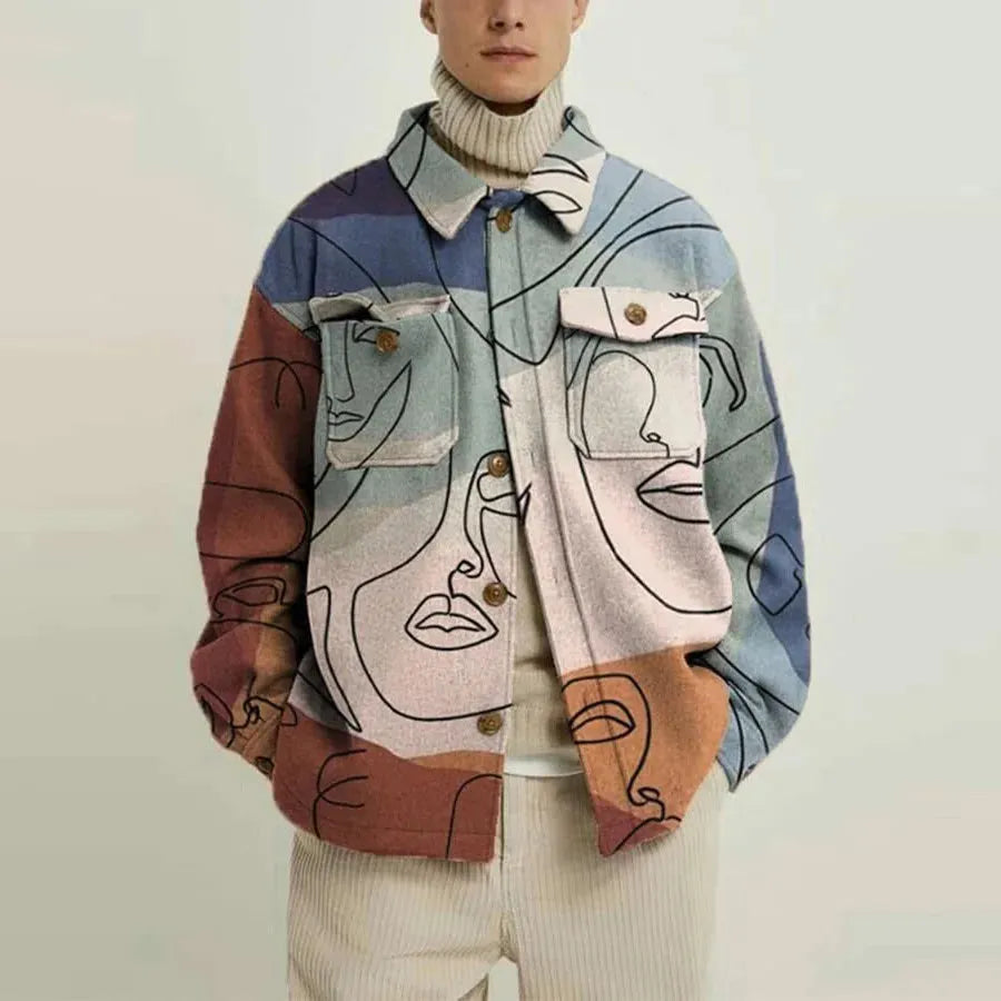 Mateo Abstract Lapel Jacket Artisio