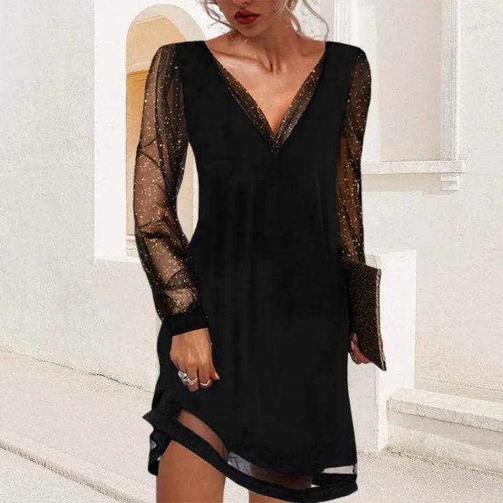 Matilda Glitter V-Neck Mini Dress
