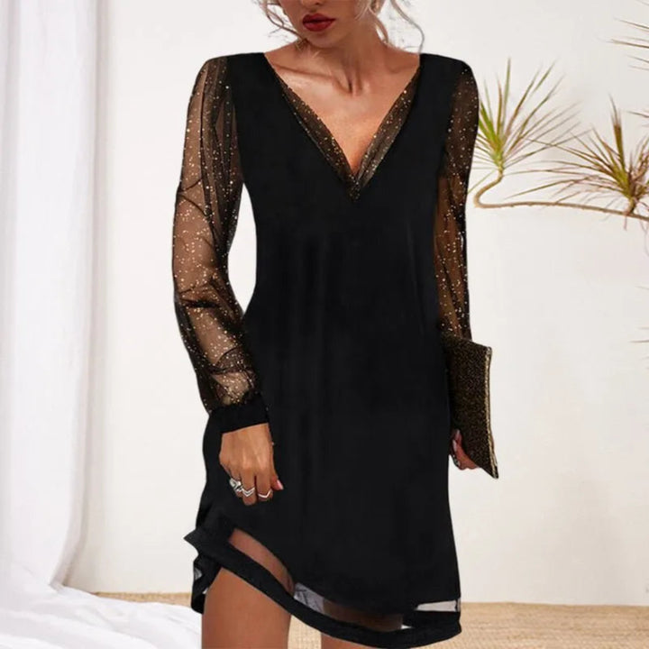 Matilda Glitter V-Neck Mini Dress