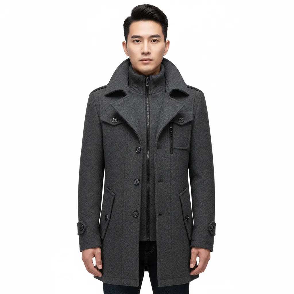 Matteo Double-Layer Wool Blend Coat Artisio