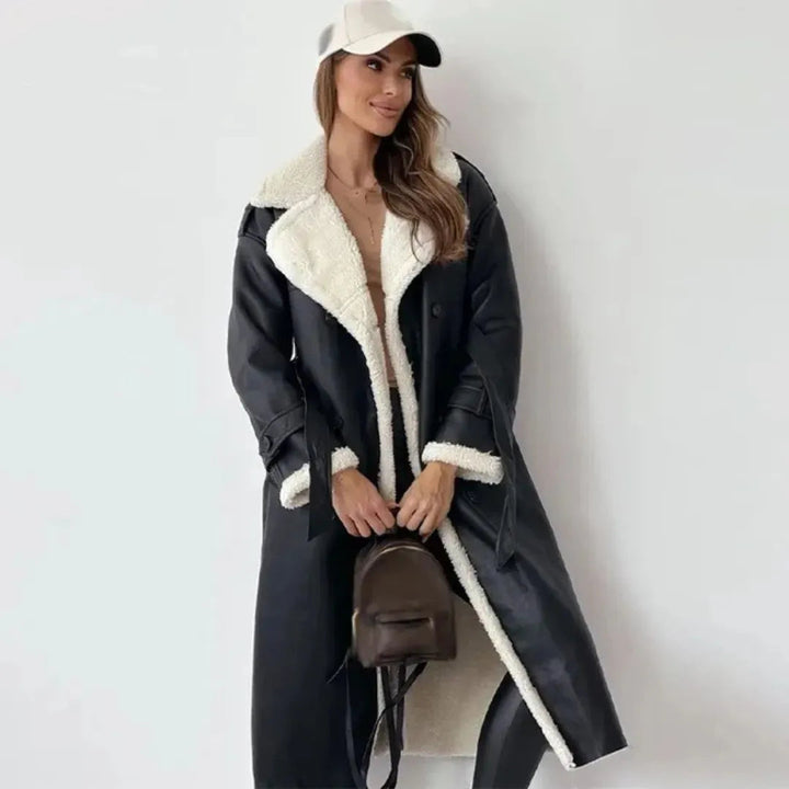Maureen Double-Breasted Faux Shearling Coat Artisio