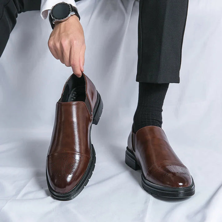 Variant image for Men's Shoes Black Size 10 Genuine Leather Slip-On with Cushioned Insole-17