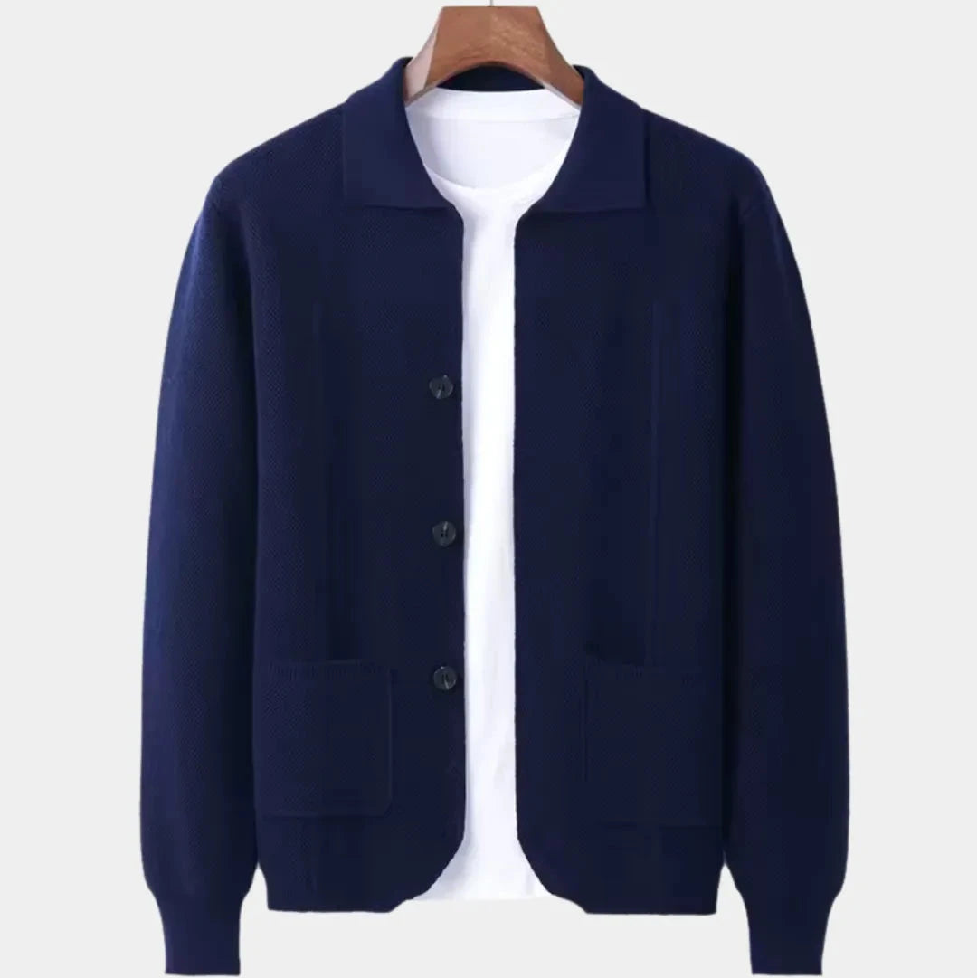 Men’s Button-Up Wool Overshirt Cardigan