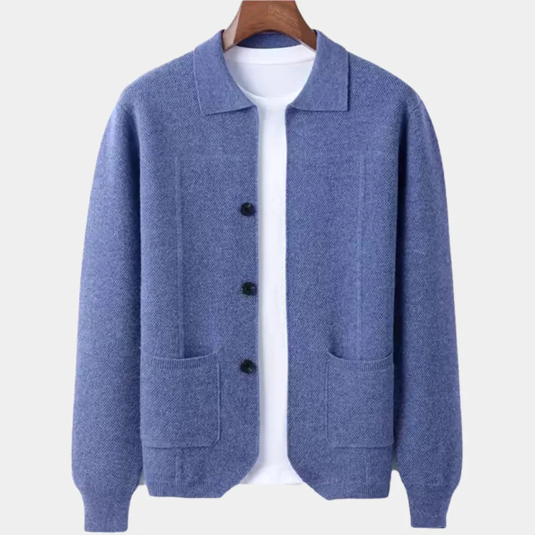 Men’s Button-Up Wool Overshirt Cardigan