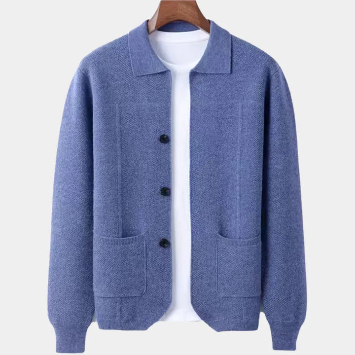 Men’s Button-Up Wool Overshirt Cardigan