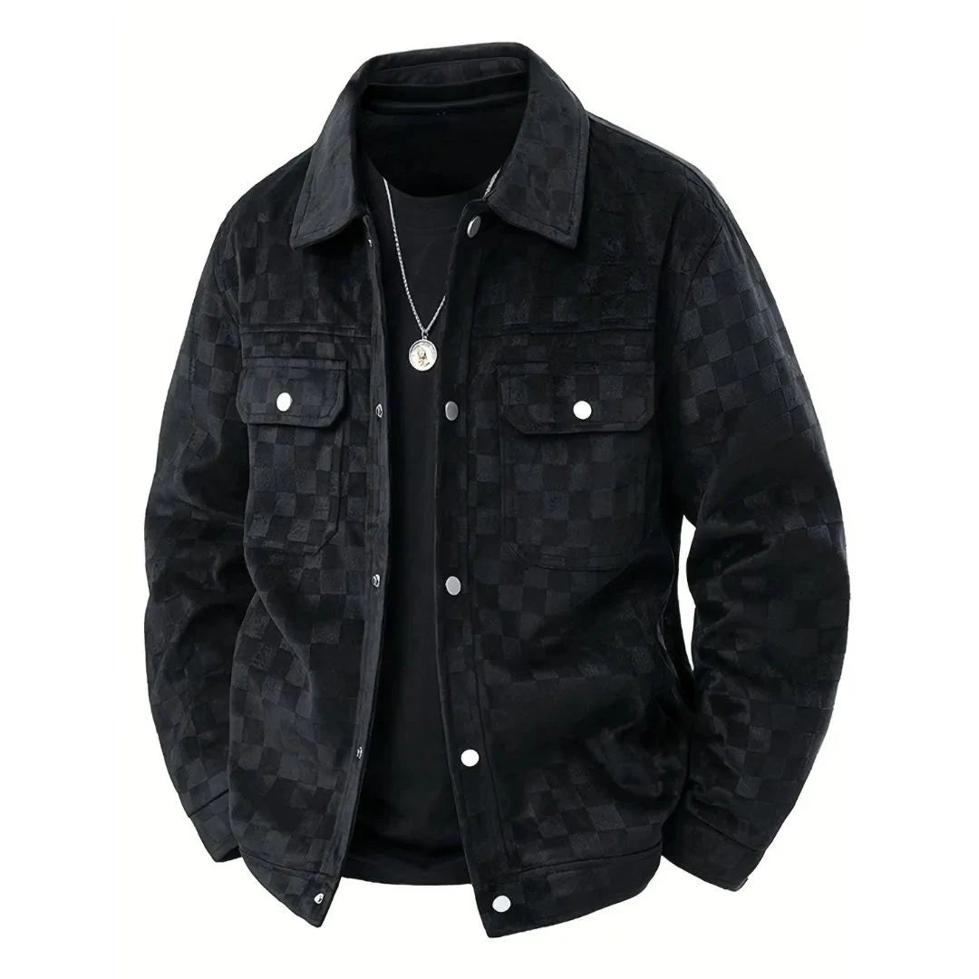 Men’s Checkerboard Suede Jacket Artisio
