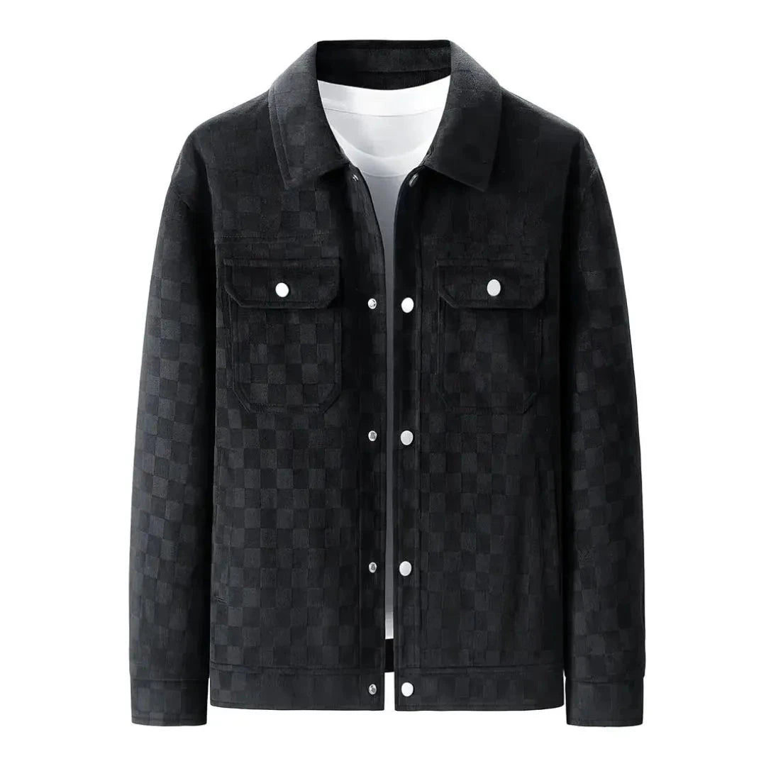 Men’s Checkerboard Suede Jacket Artisio