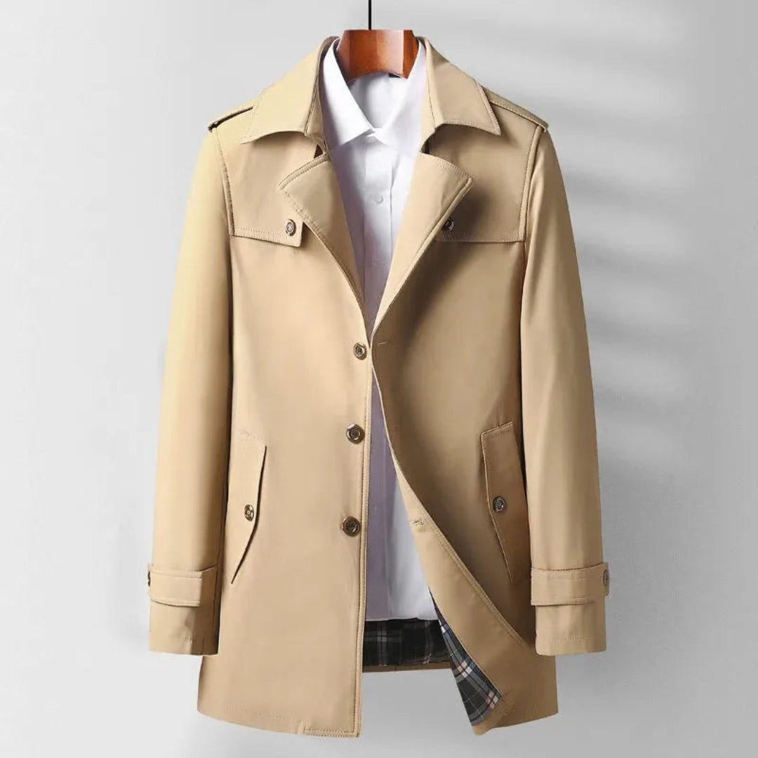 Men’s Classic Mid-Length Trench Coat Artisio
