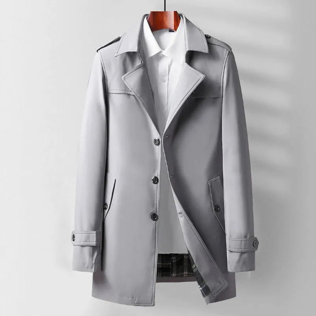 Men’s Classic Mid-Length Trench Coat Artisio