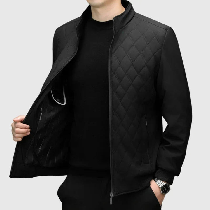 Men’s Diamond-Quilted Bomber Jacket
