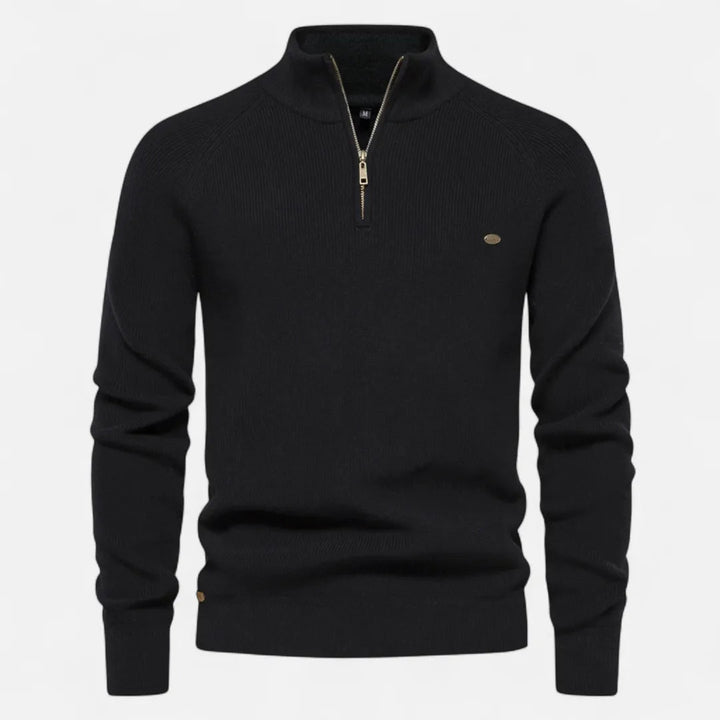 Men’s Half-Zip Cotton Knit Sweater