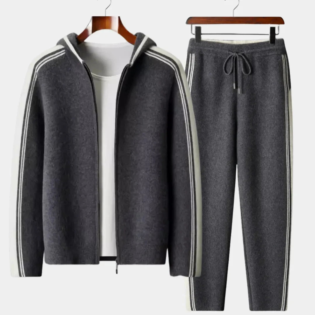 Men’s Knit Zip Hoodie and Jogger Set