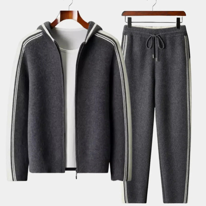 Men’s Knit Zip Hoodie and Jogger Set
