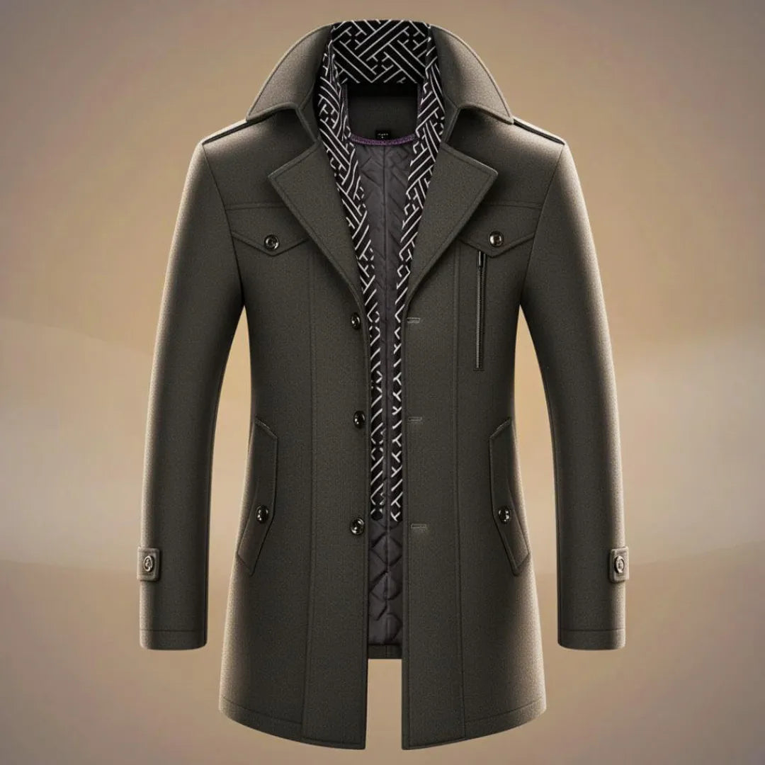 Men’s Long Wool Overcoat