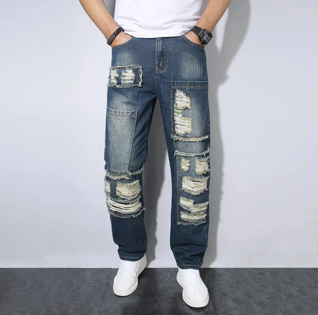 Men's Loose-Fit Distressed Jeans Artisio