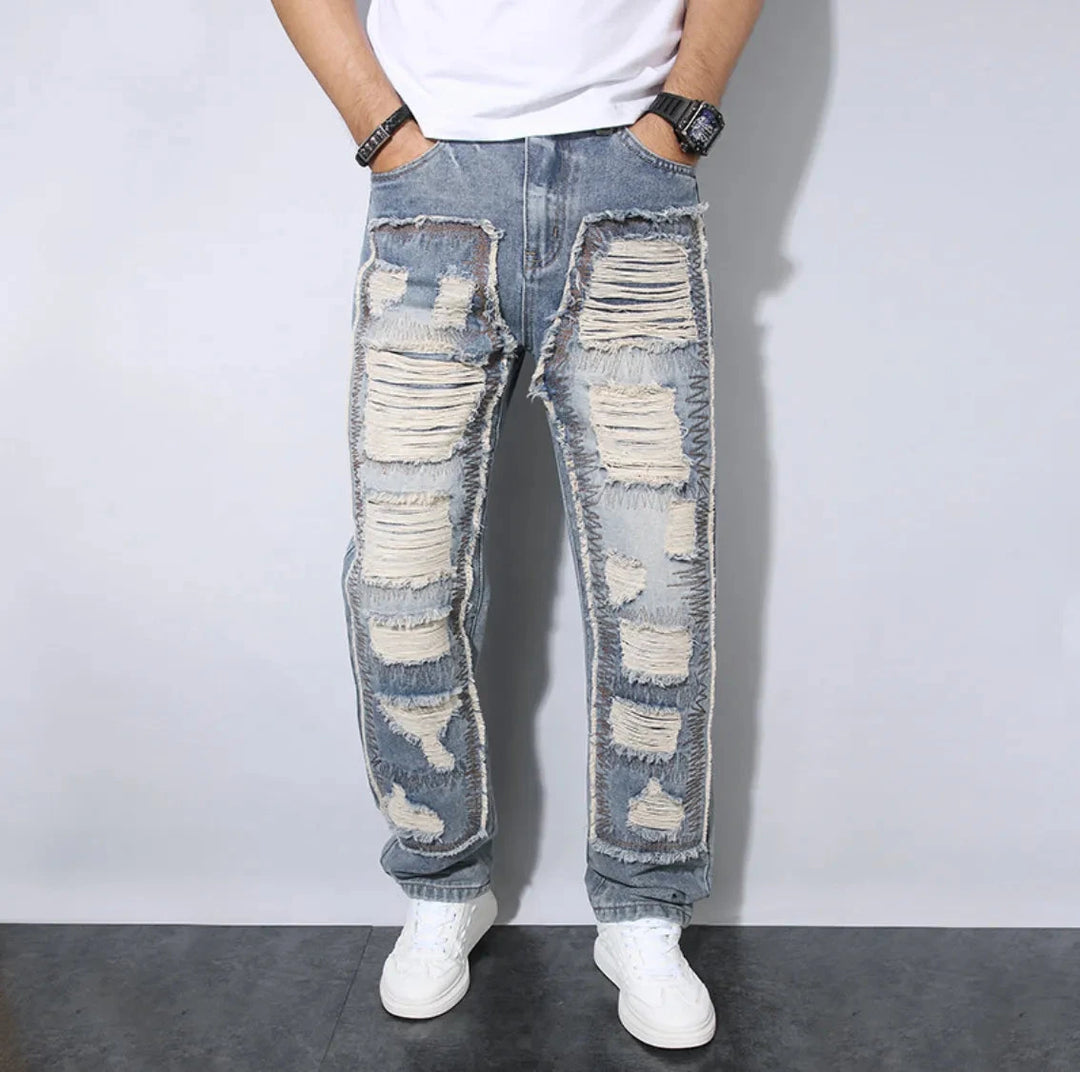 Men's Loose-Fit Distressed Jeans Artisio
