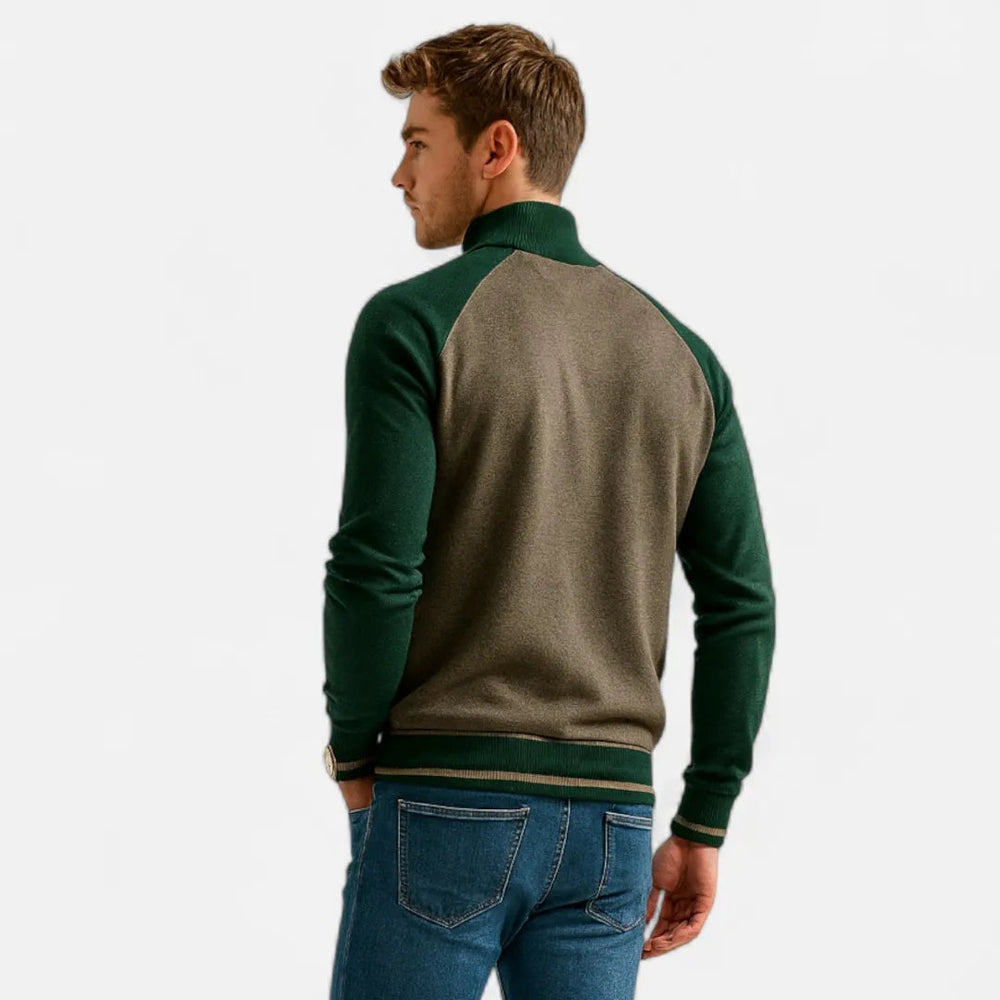 Men’s Raglan Sleeve Zip-Up Knit Jacket Artisio