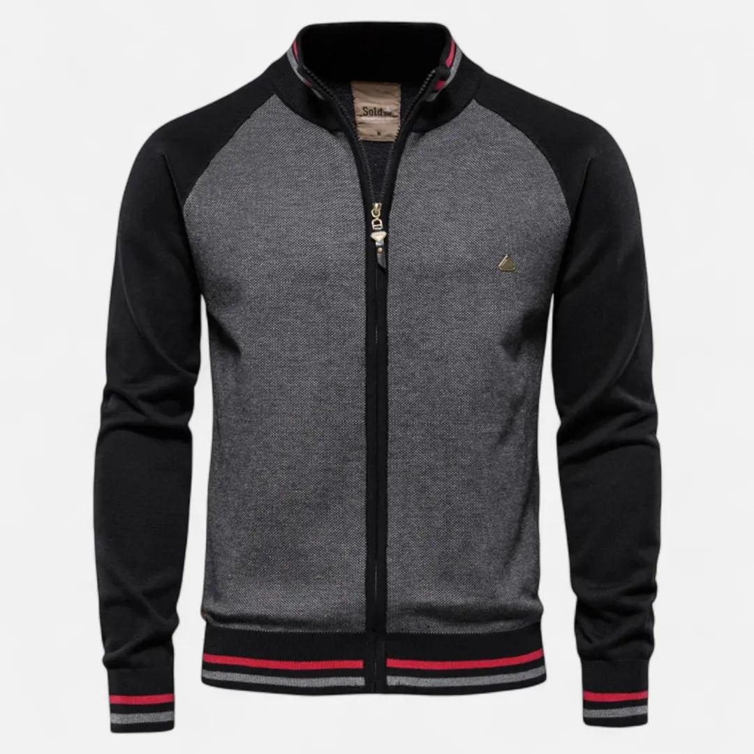 Men’s Raglan Sleeve Zip-Up Knit Jacket Artisio
