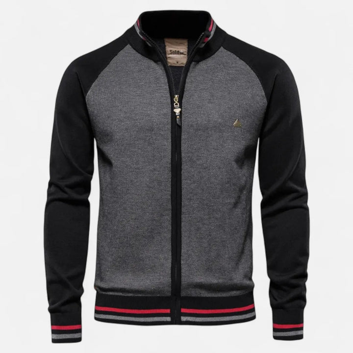 Men’s Raglan Sleeve Zip-Up Knit Jacket Artisio