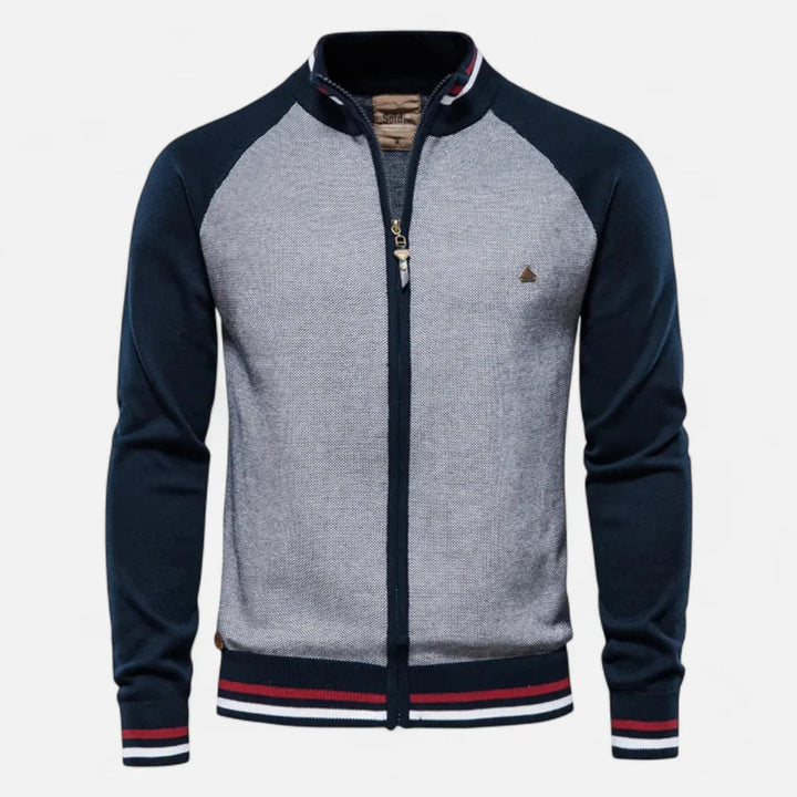 Men’s Raglan Sleeve Zip-Up Knit Jacket Artisio