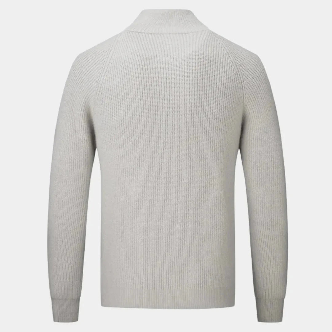 Men’s Ribbed Cashmere Zip Sweater Artisio