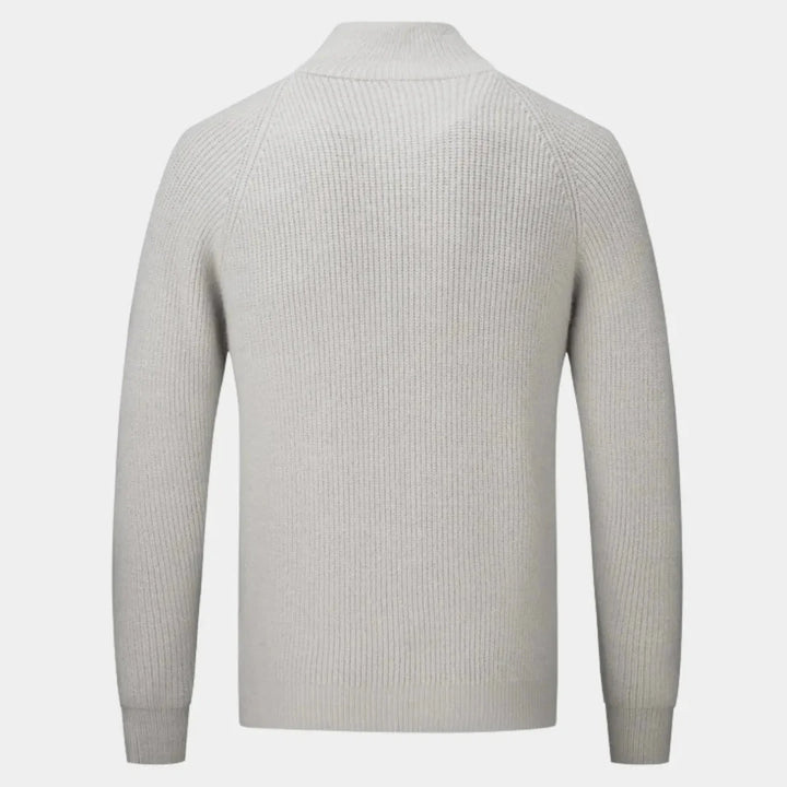 Men’s Ribbed Cashmere Zip Sweater Artisio