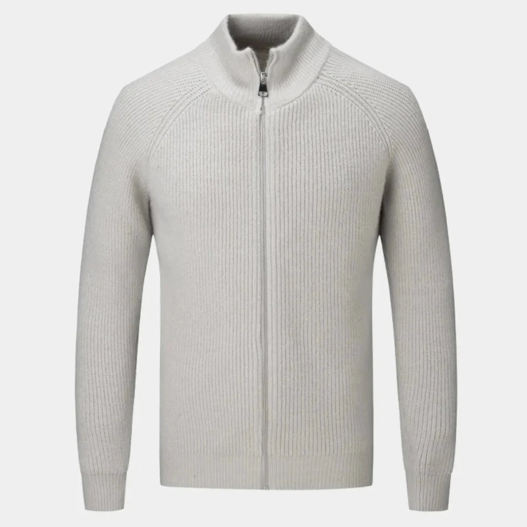 Men’s Ribbed Cashmere Zip Sweater Artisio