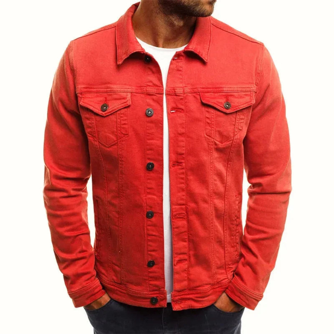 Men’s Slim-Fit Buttoned Denim Jacket