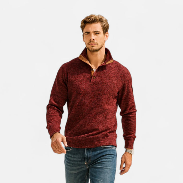 Men’s Stand-Collar Knit Sweater