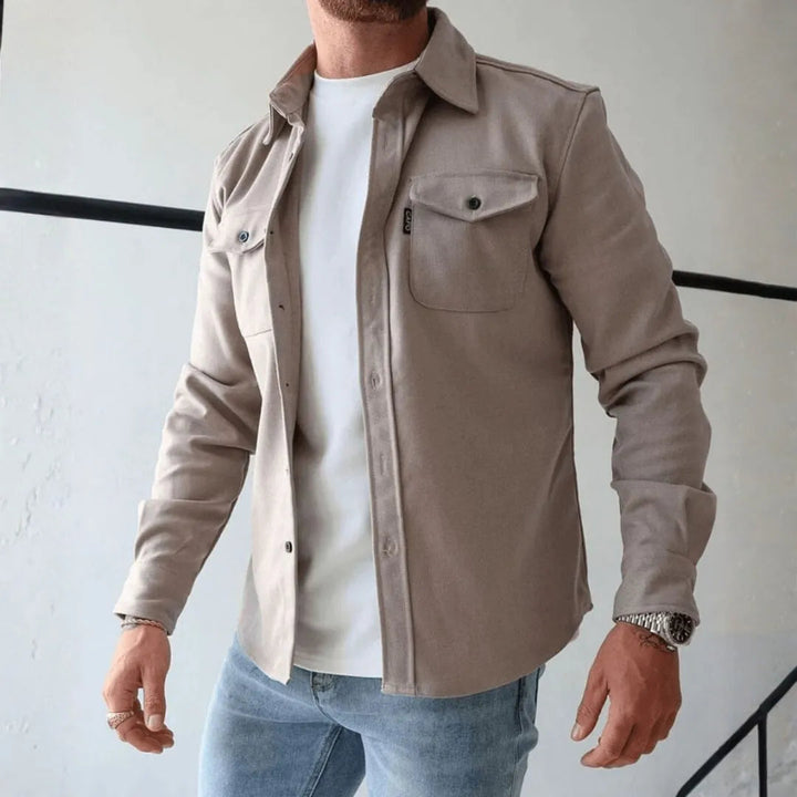Men’s Structured Button-Up Casual Overshirt