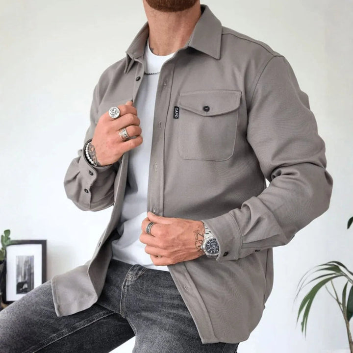 Men’s Structured Button-Up Casual Overshirt