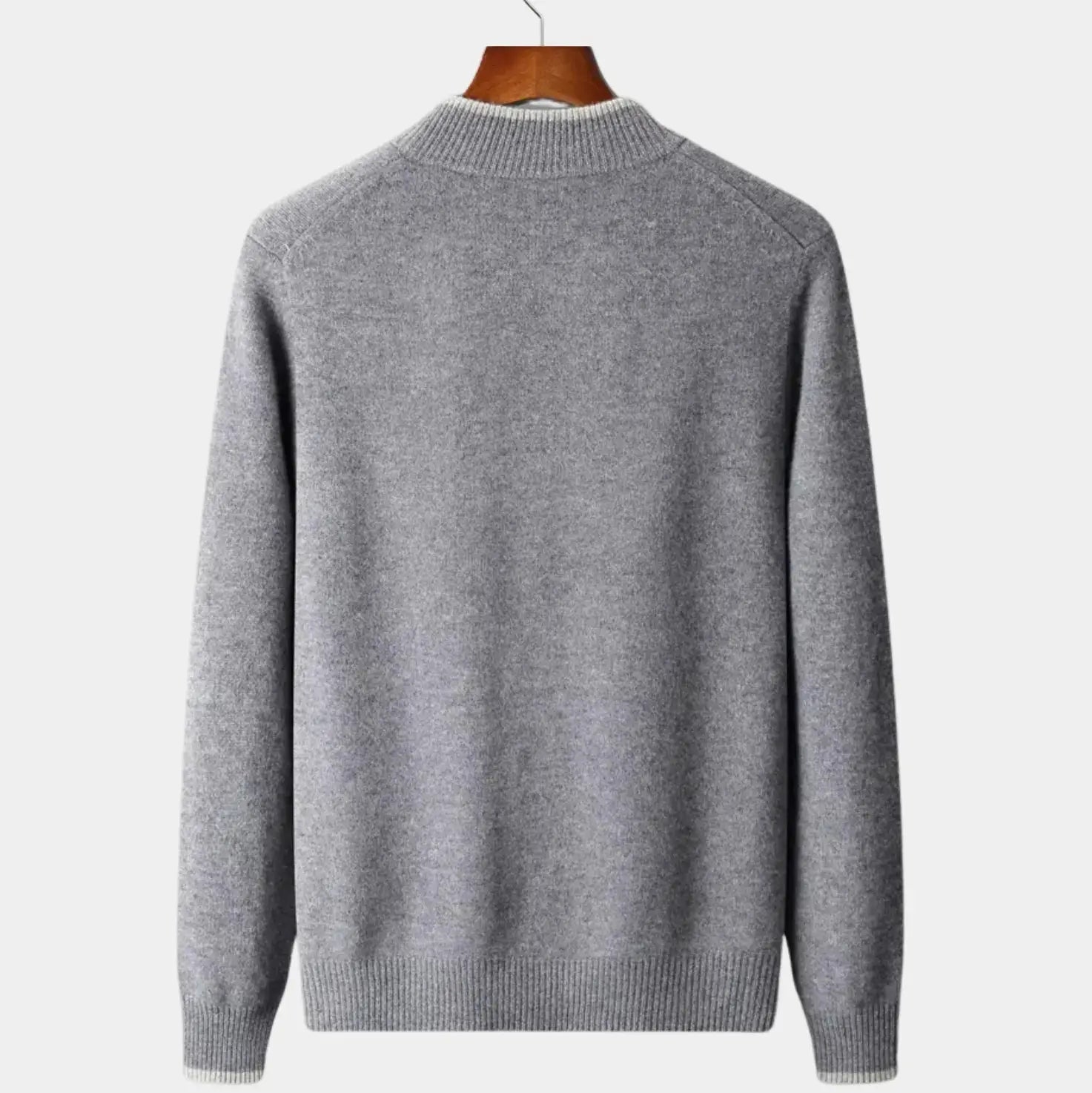 Men's Two-Tone Merino Full-Zip Sweater Artisio