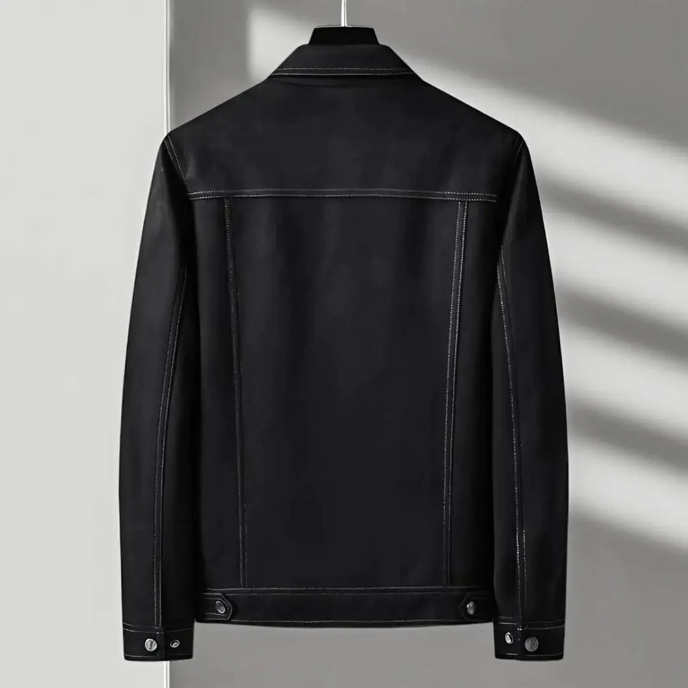 Men's Vintage Button-Front Suede Jacket Artisio