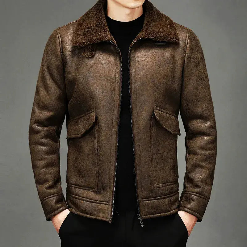 Men's Vintage Shearling Aviator Jacket Artisio