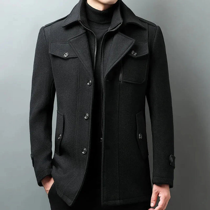 Men’s Wool Blend Pea Coat Artisio