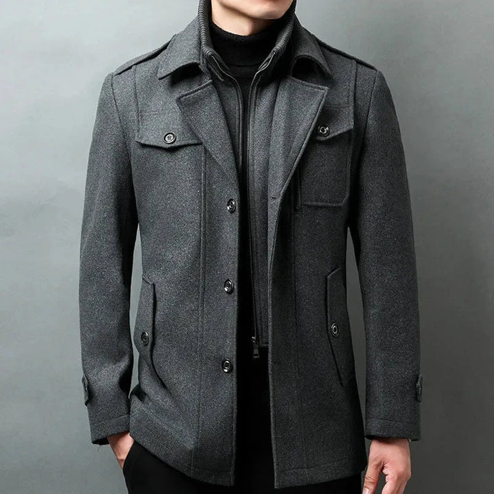 Men’s Wool Blend Pea Coat Artisio