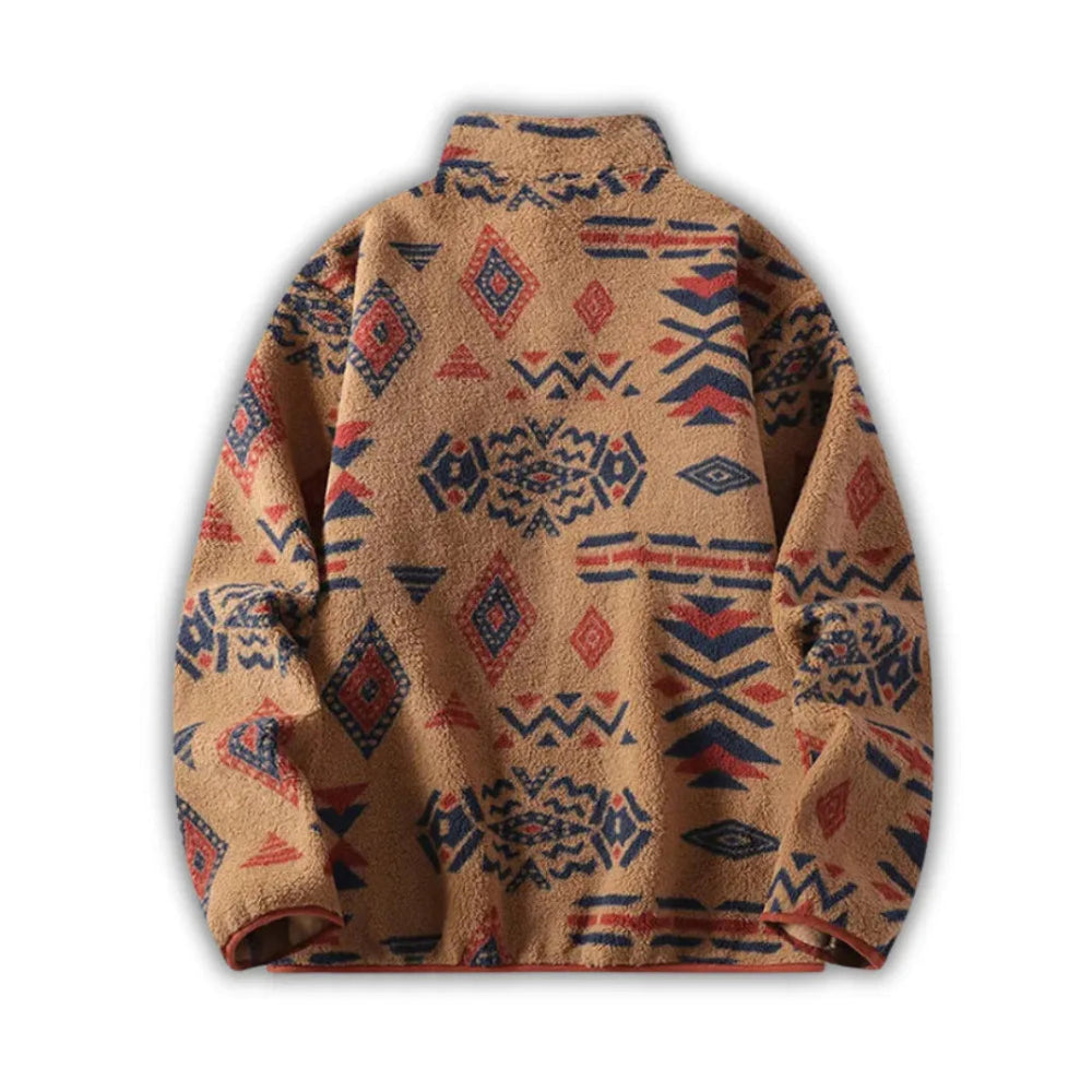 Mike Men’s Patterned Fleece Quarter-Zip Pullover Artisio