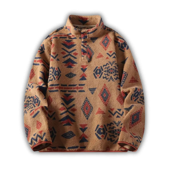 Mike Men’s Patterned Fleece Quarter-Zip Pullover Artisio