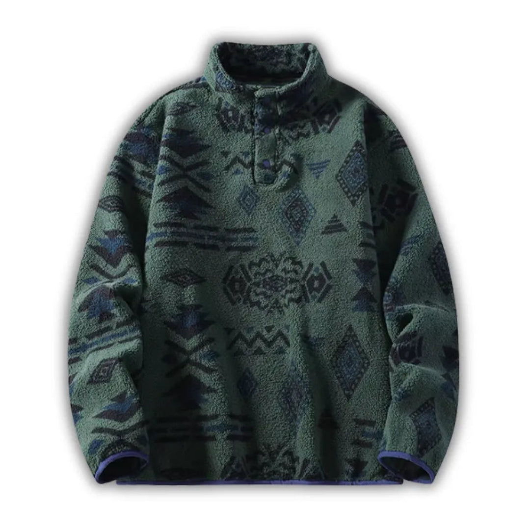 Mike Men’s Patterned Fleece Quarter-Zip Pullover Artisio