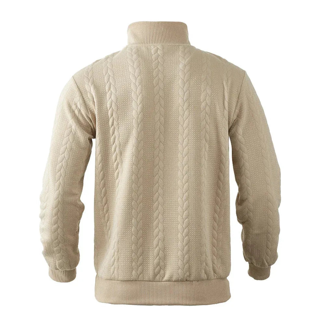 Mill Quarter-Zip Cable Knit Sweatshirt