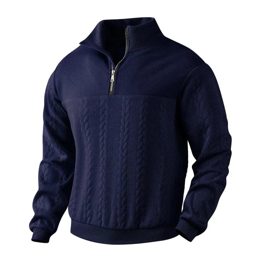 Mill Quarter-Zip Cable Knit Sweatshirt